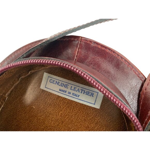 VTG Genuine Leather Round Crossbody Bag With Tassel & Adjustable Strap T10655 - Picture 7 of 13